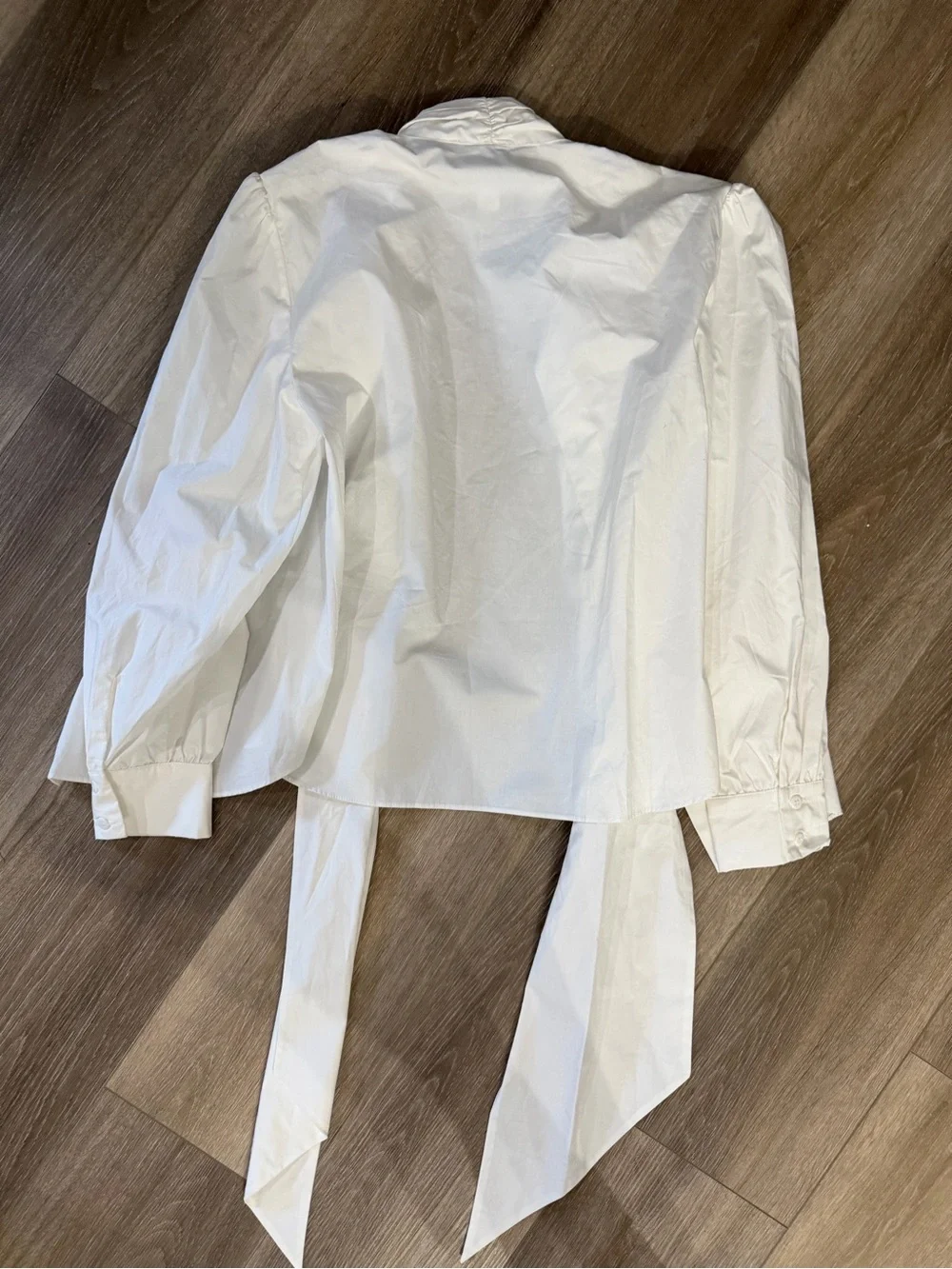 Mare Mare x Anthropologie White Bow Tie Neck Blouse size XS